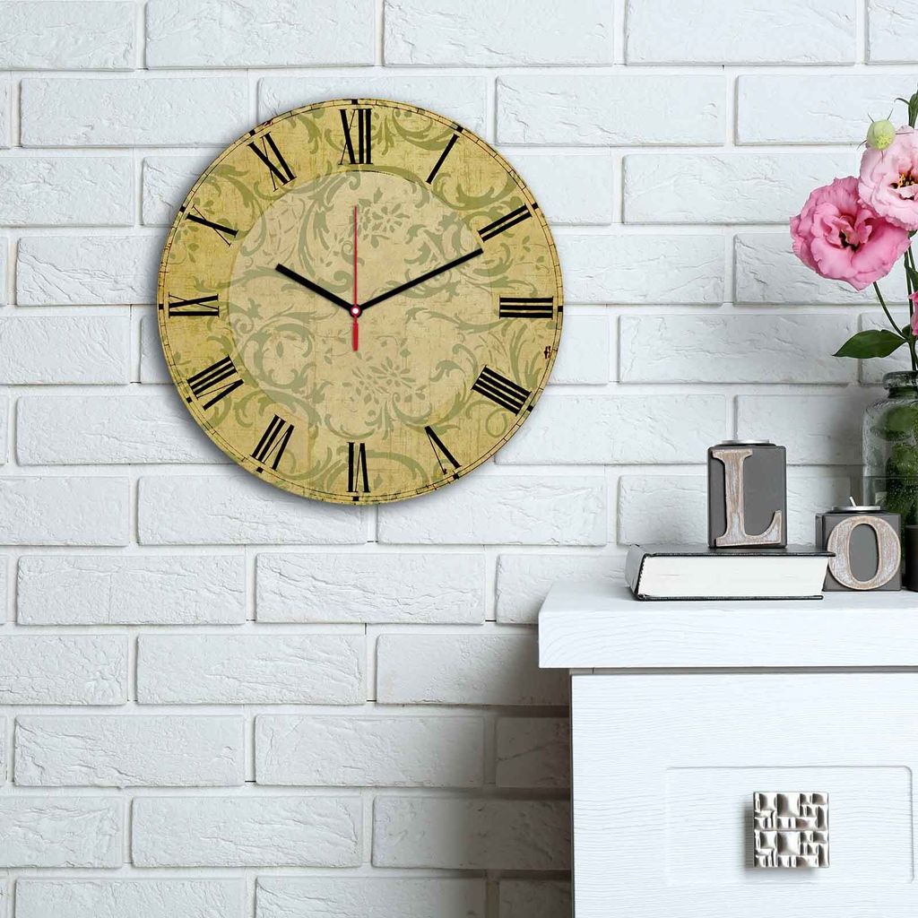 Opviq, 3030MS- HMA6125, Bunt, Wanduhren, 30 cm, 100% MDF (Dicke: 5 mm)