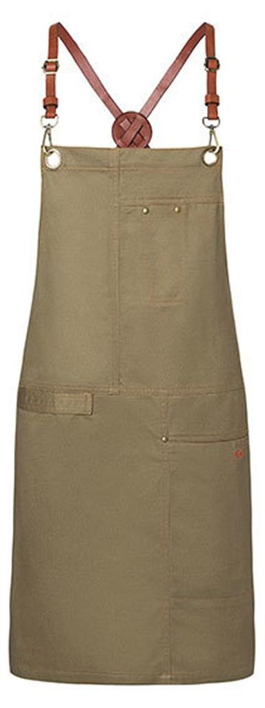 Karlowsky - Herren/Damen Unisex Latzschürze "Urban", Leder LT5713 (80 cm x 68 cm) (Khaki)