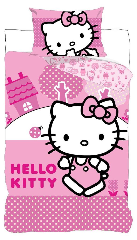 Hello Kitty Rosa Bettwäsche Set 2 tlg 135 x 200 cm 100% Baumwolle