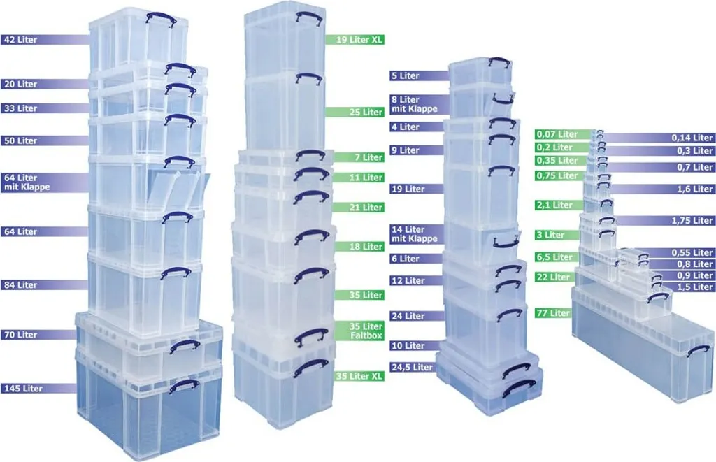 Boîte de rangement empilable 12L robuste Really Useful Box 12C plastique - 7