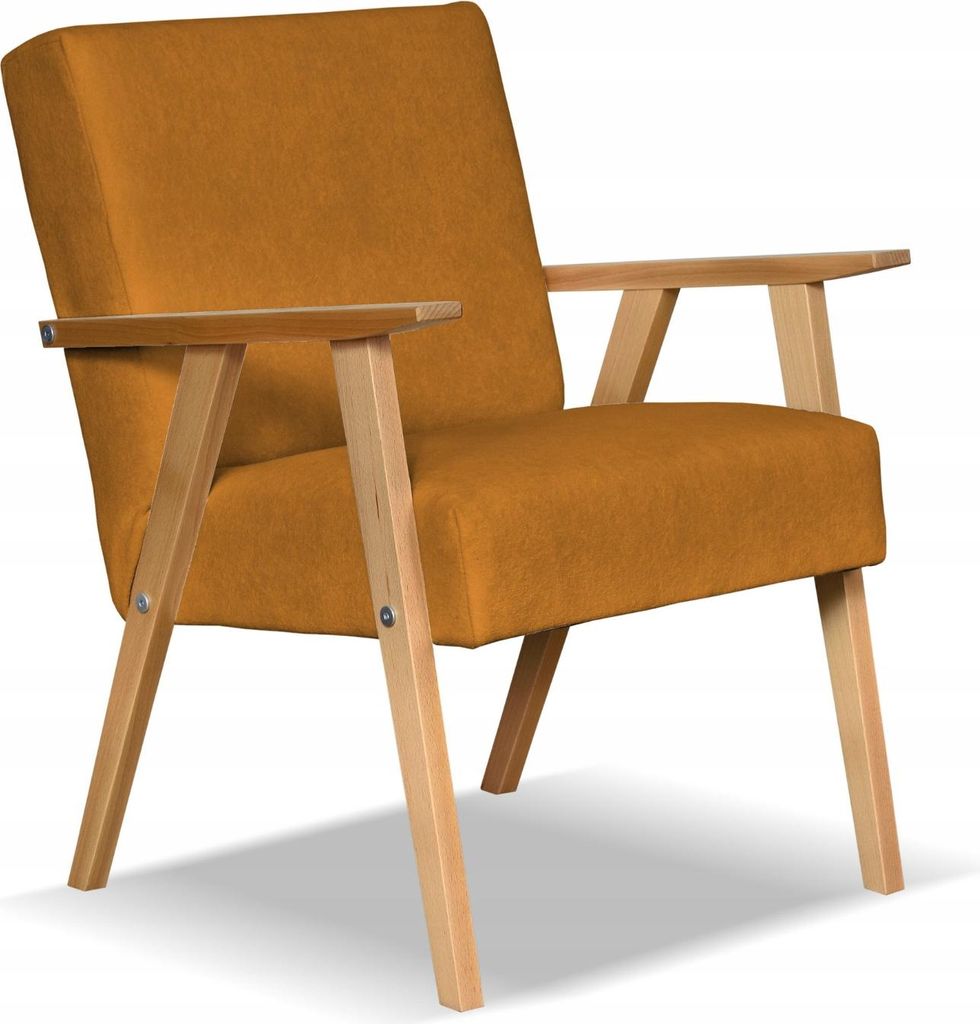 Family Meble Klassischer Sessel Soler Relaxsessel Fernsehsessel Bequemer Sessel Loungesessel Sessel Wohnzimmer Schlafzimmer Büro Dunkelgelb(H)