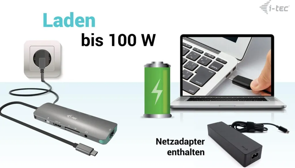Hub USB-C HDMI 4K LAN : Solution Charge 100W pour Manque de Ports PC - 8