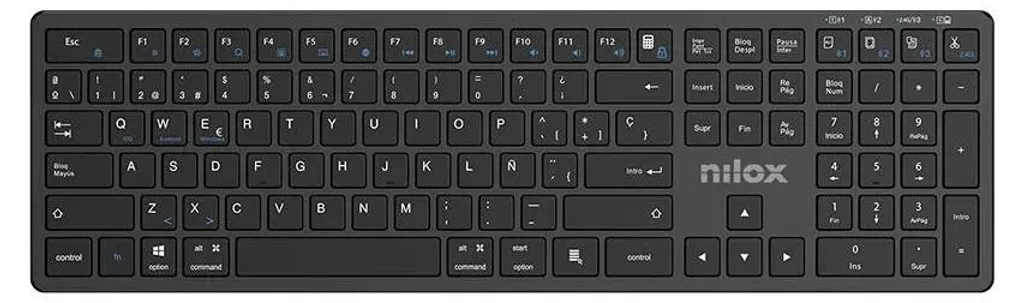 Clavier sans fil Nilox Teclado Pro sans fil Bluetooth noir pour PC