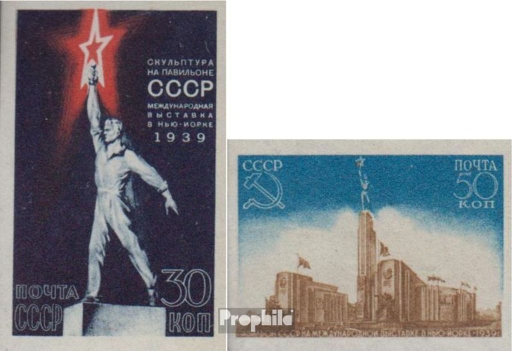 Briefmarken Sowjetunion 1939 Mi 693B-694B (kompl.Ausg.) postfrisch New York