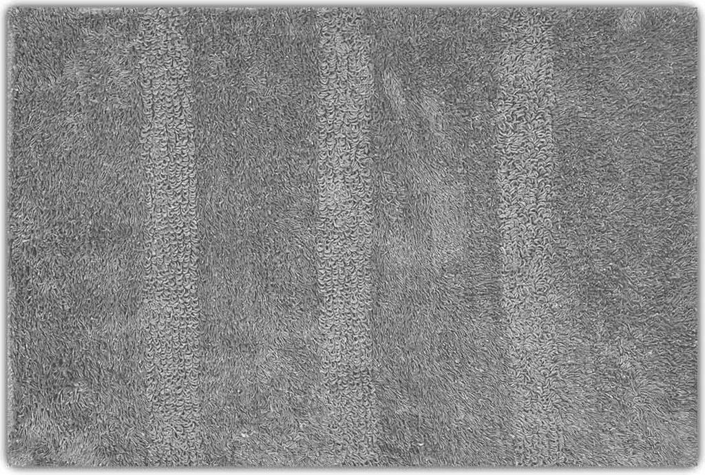 Badezimmer Teppich 60x40 cm Badematte Badvorleger Grau Streifen WC Bad Duschvorleger Baumwolle Badteppich Badläufer Badezimmermatte Duschvorlage W...