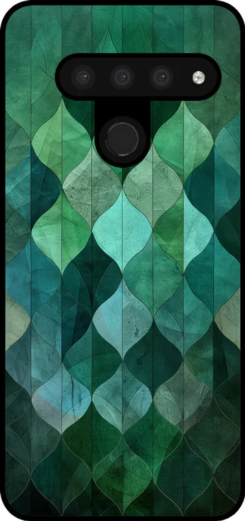 Offerta Cover LG V50 Smartphonica - TPU Morbido Foglie Verdi