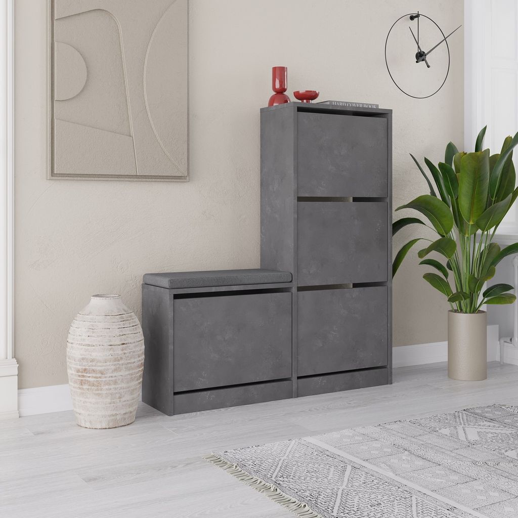 Skye Decor, Dude - Grey, armoires à chaussures, gris, 105 x Image du produit 