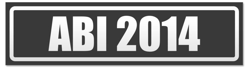 Kiwistar - Autoaufkleber - Dunkelgrau - 30 x 8 cm - Abi Motiv 2014 invertiert - Hinweis Aufkleber Sticker für Auto, Kfz, Fahrrad, PKW, LKW
