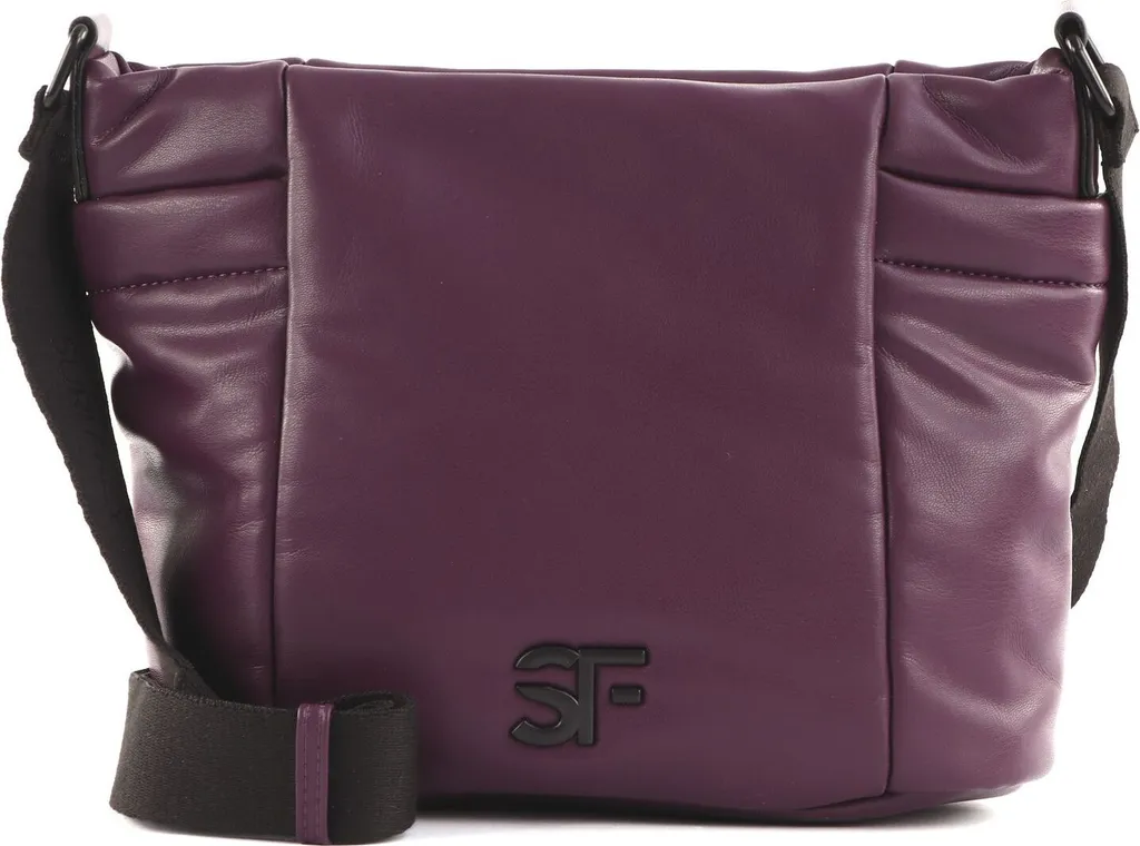Grand sac bandoulière SURI FREY pourpre en similicuir souple zippé
