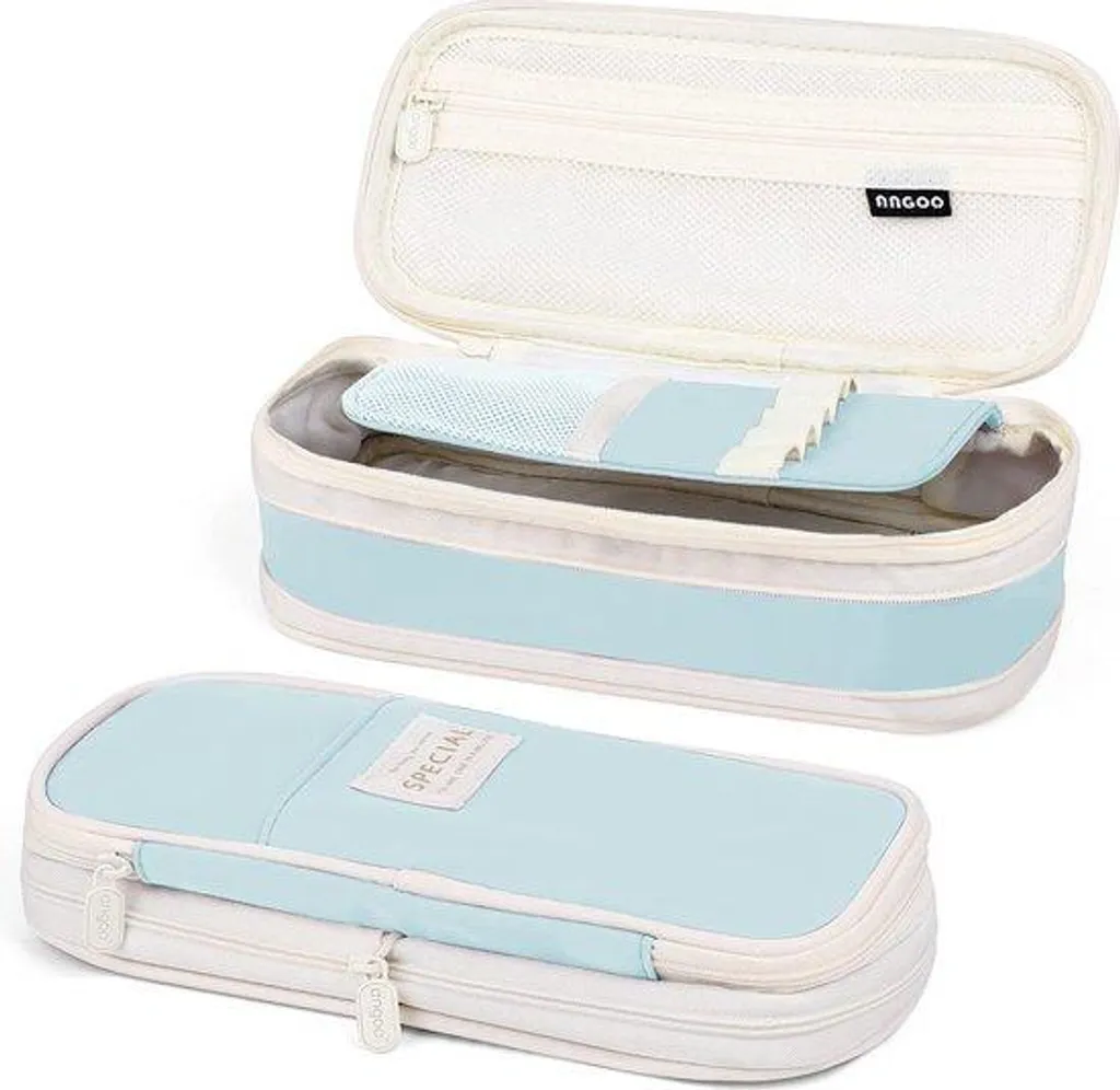 Agenda scolaire fille bleu pour l'organisation des devoirs avec trousse