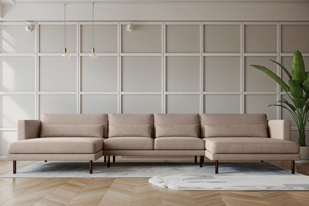 Kaiser Möbel Ecksofa DANI in U-Form,Stilvolles,stoff Verita Warmbeige