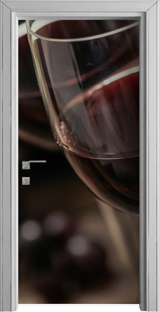 Tür Selbstklebende 90x210 cm Türfolie Türtapete Klebefolie - Wein Glas
