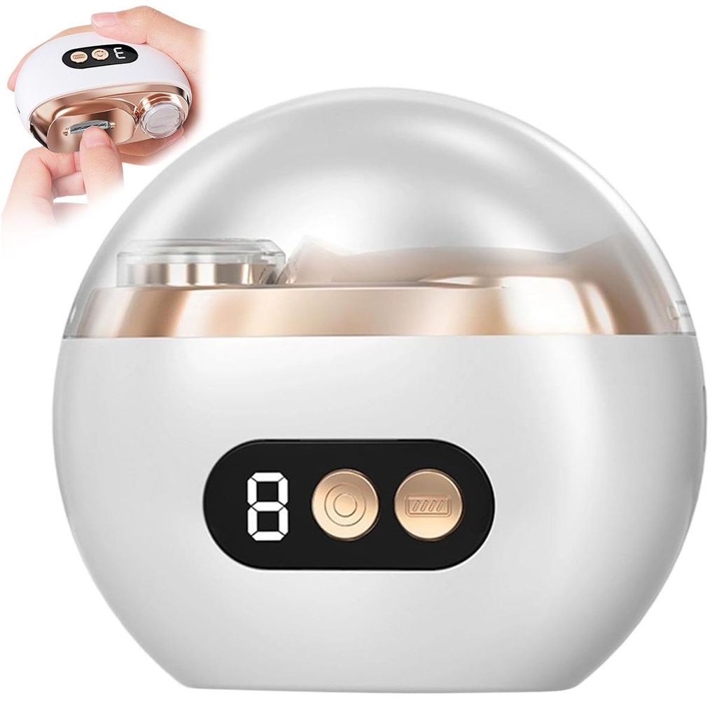 Elektrischer Nageltrimmer 3-in-1, Nagelfeile & Polierer mit LED, ultraleise, für Kinder und Erwachsene, weiß
