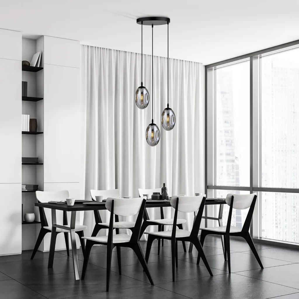 Luminaire design 3 abat-jours graphite ASTRAL 10W - Style industriel