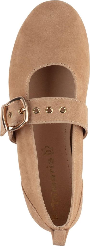 Tamaris Damen Riemchenballerina aus Leder Schnalle und Produktbild 