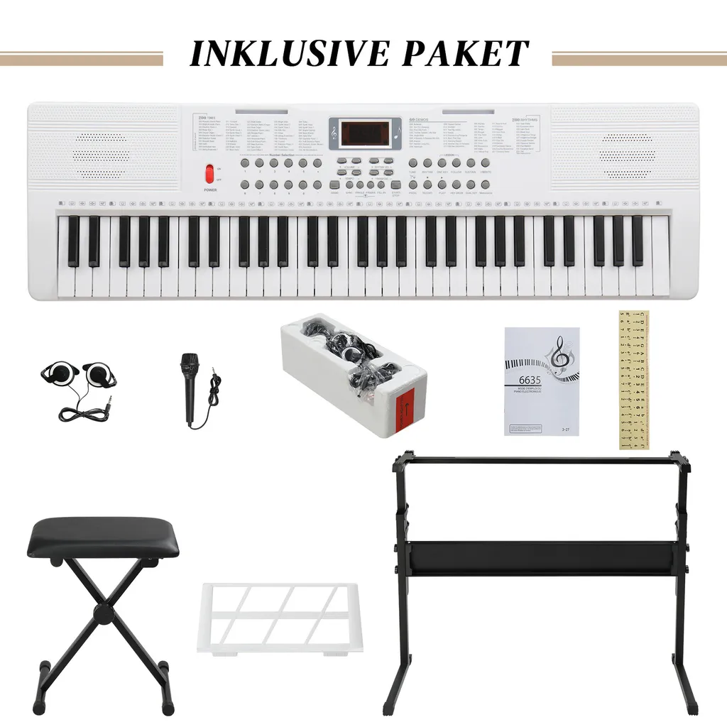 Ensemble Clavier de Piano pour Débutant 61 Touches avec Accessoires