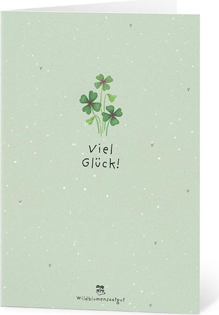 Grußkarte Viel Glück aus Saatpapier mit Wildblumensamen – nachhaltige Glückwunschkarte zum Einpflanzen – Glückwunschkarte zum Abi, Umzug, n...