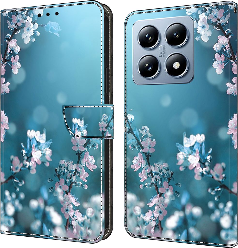 CLM-Tech Handyhülle kompatibel mit Xiaomi 14t Pro Hülle - Tasche aus Kunstleder - Klapphülle mit Ständer und Kartenfächern - Schutzhülle Wall...
