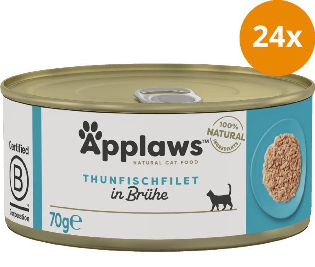 APPLAWS Tuna fillet in broth - nassfutter für Katzen - 70g
