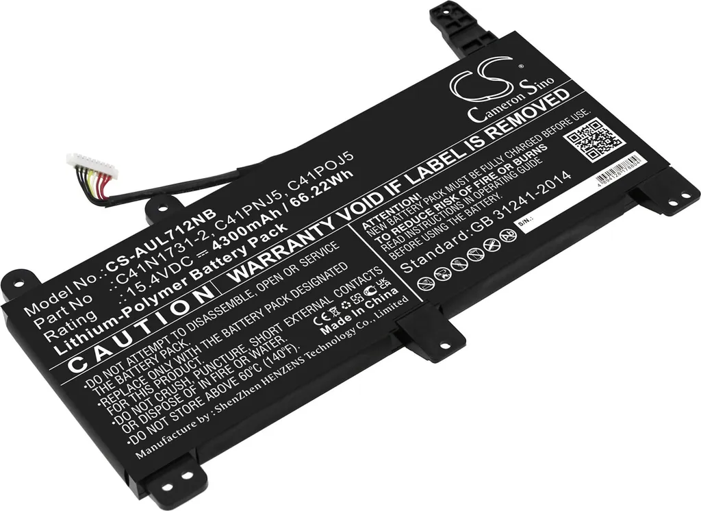 Batteria TECHTEK C41N1731-2 per Asus ROG G731GW GL504GV G531GU | 66Wh