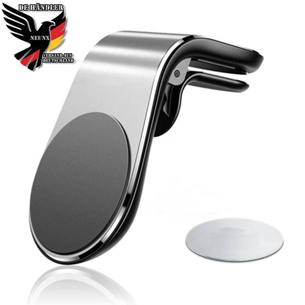 Handyhalter fürs Auto Magnet Kfz Handy Halterung Lüftung Superstark Magnetkraft mit 5 Magnete magnetisch Auto Handyhalterung für alle Handys Silber