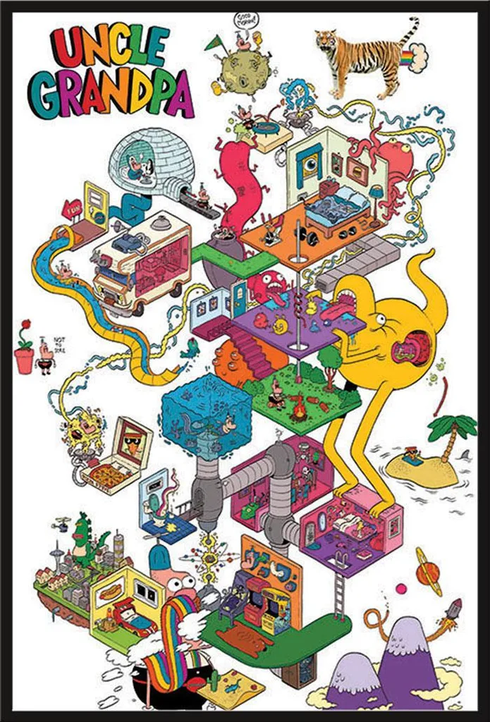 Cadre Shinsuke avec affiche Uncle Grandpa A Warped Mind vitre incassable