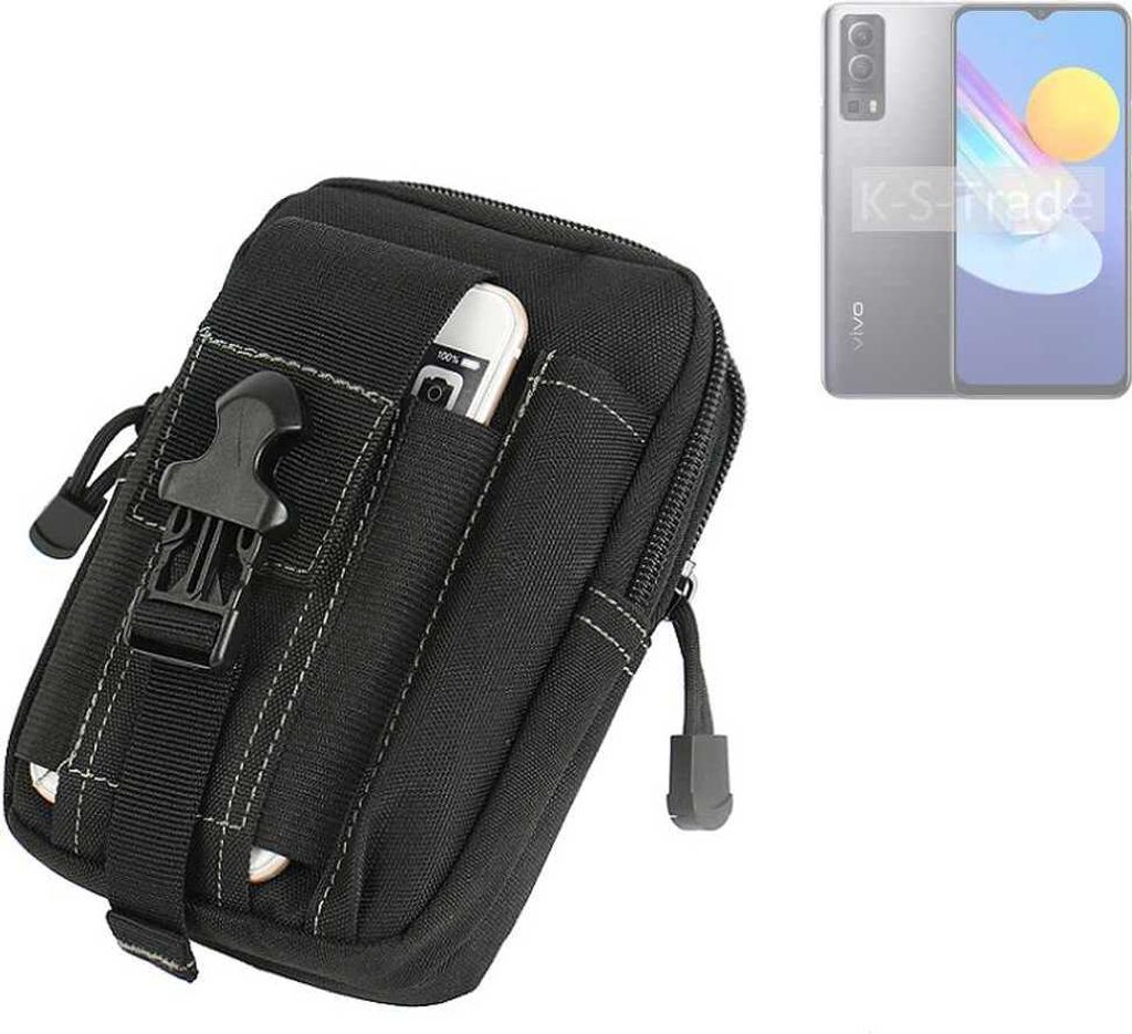 K-S-Trade Gürtel Tasche kompatibel mit Vivo Y72 5G Gürteltasche Holster Schutz Hülle Handy Hülle Smartphone outdoor Handy-Hülle schwarz
