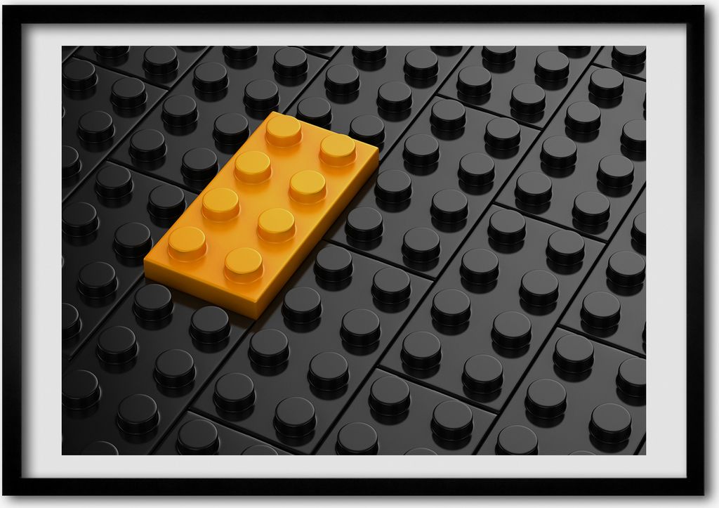 Bild - Bilder - Bilderrahmen - 70 cm x 50 cm - MDF-Rahmen, Wandkunst Legosteine