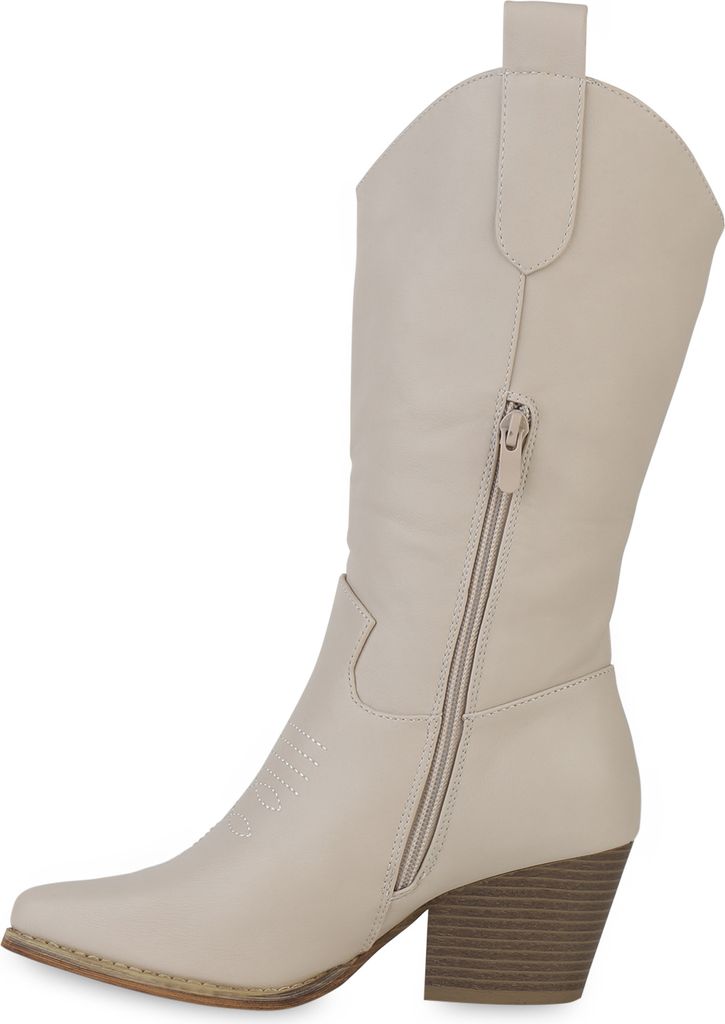 Giralin Damen Stiefel Cowboystiefel Stickerei
