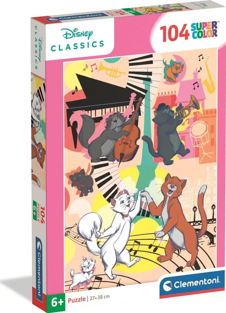 CLE puzzle 104 SuperKolor Aristocats 25048 Image du produit 