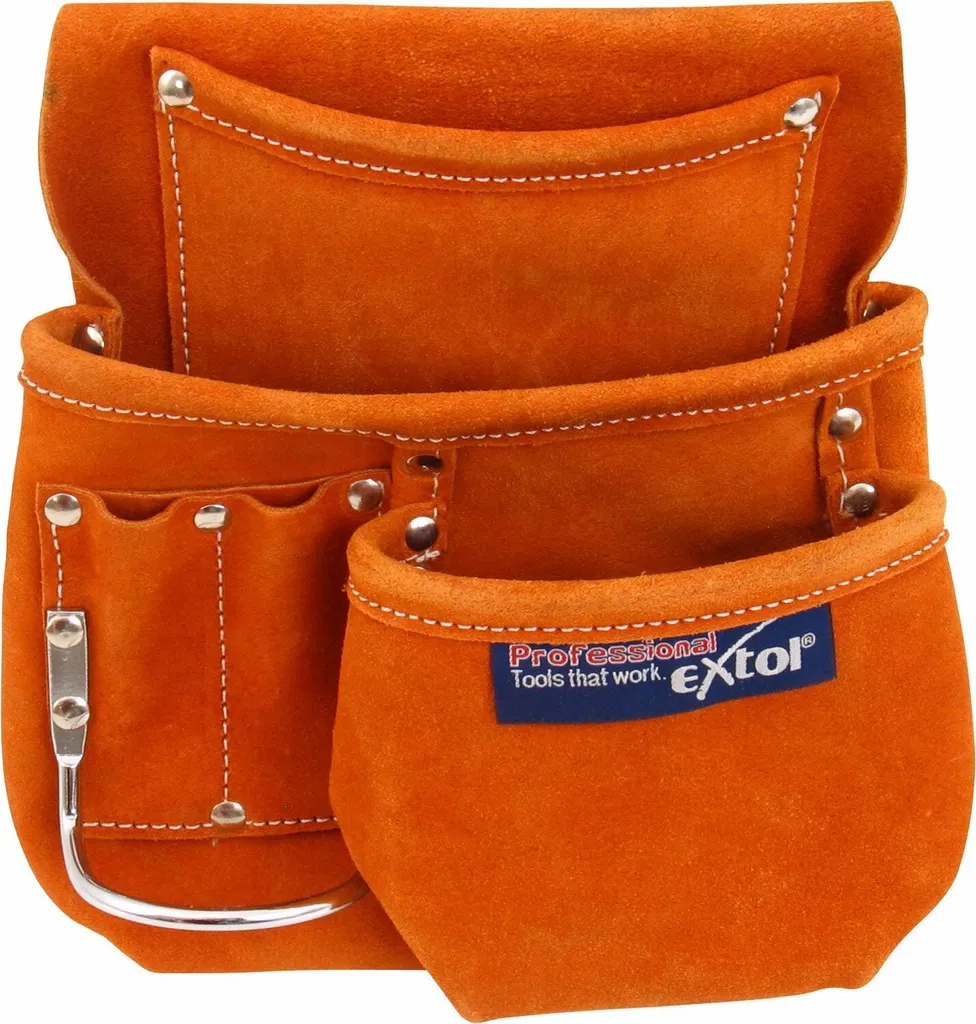 Cintura porta attrezzi in pelle senza cintura, 5 tasche, porta martello, tipo falegname