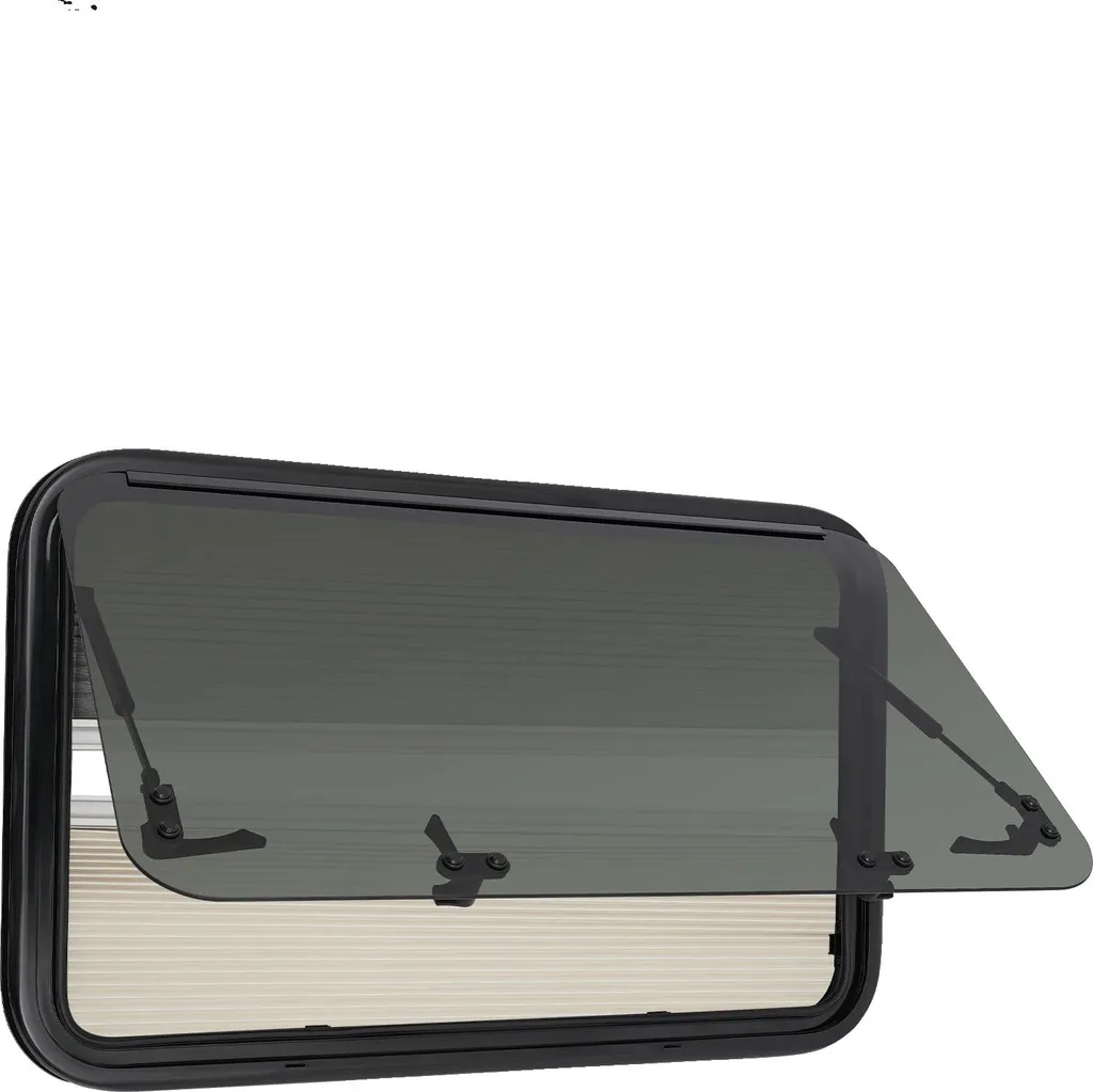 Baie projetable pour fourgon et camping-car avec combiné store noir 12V