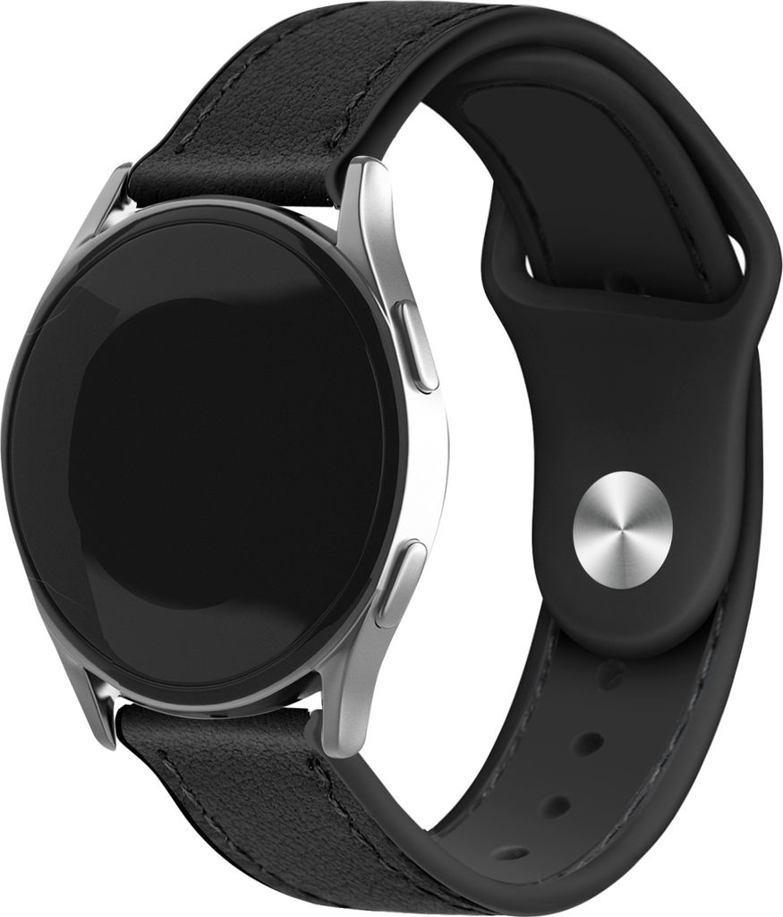 Strap-it Samsung Galaxy Watch 6 Classic 43mm Hybrid Leder Armband (Schwarz)