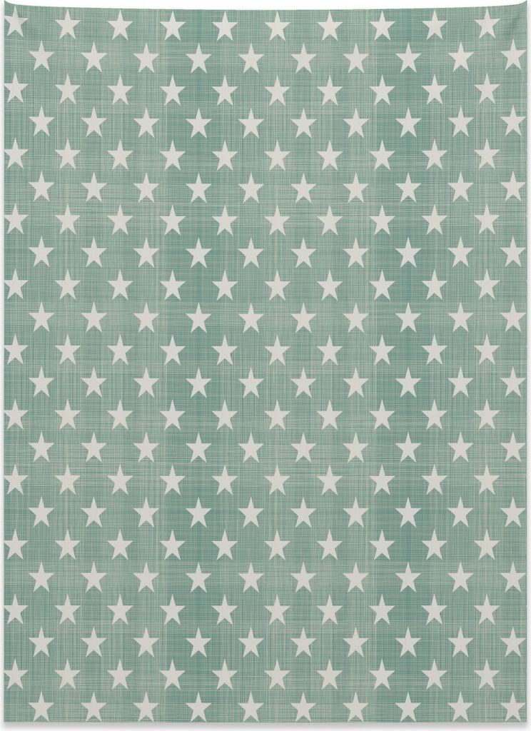 Abakuhaus Abstrakt Wandteppich, Klassische Stilsterne aus Weiches Mikrofaser Stoff Kein Verblassen Klare Farben Waschbar, 110 x 150 cm, Grün Grau