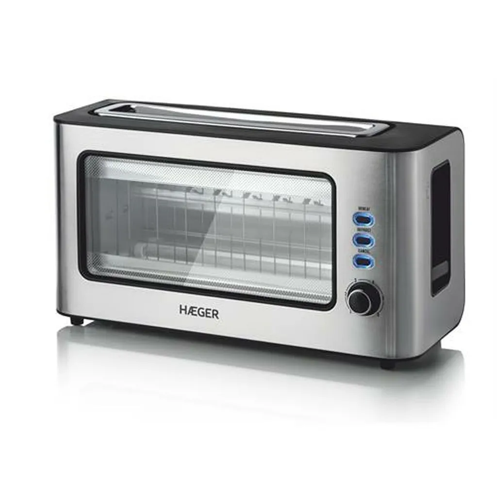 Grille-pain Haeger 1000W Argent : Fini le Pain Brûlé avec la Cuisson Rapide