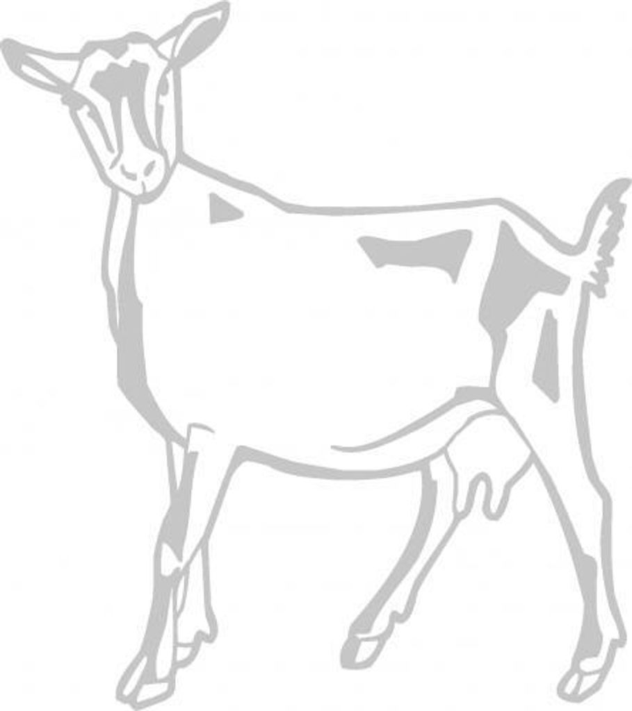 Aufkleber Applikation - Ziege - AP0491 - verschiedene Farben zur Wahl Color - silber Größe - 12cm