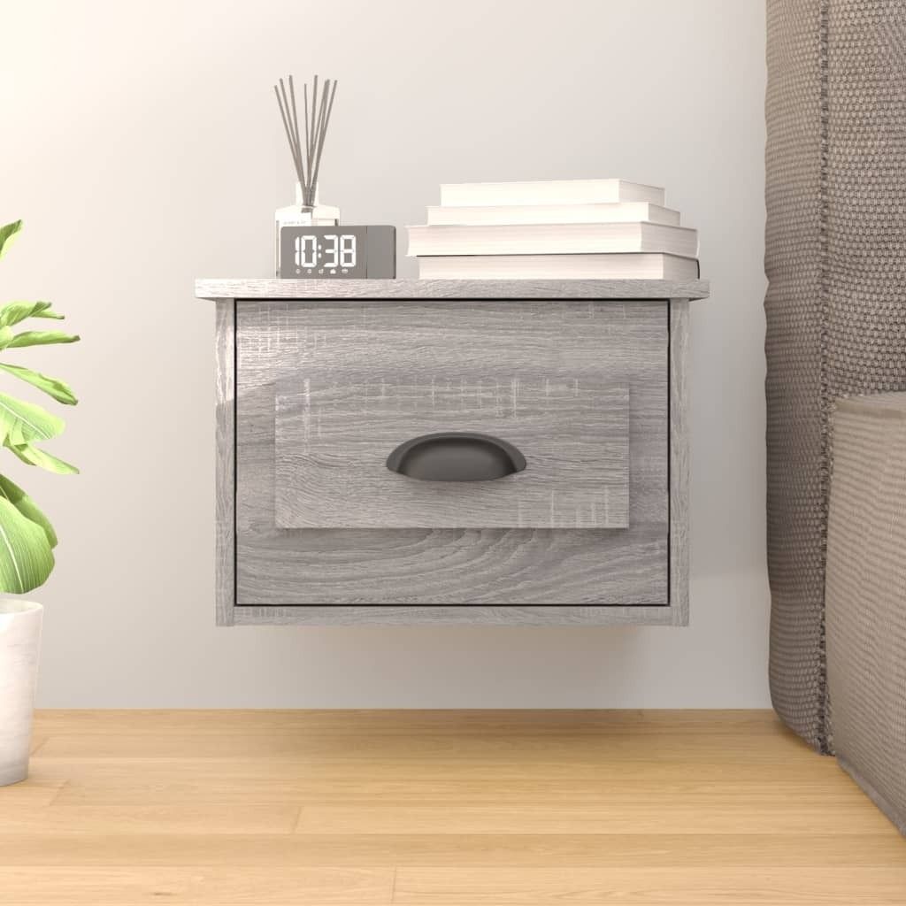 "im Angebot" Wand-Nachttisch - Nachtkommode/Nachtkonsole - Grau Sonoma 41,5x36x28 cm - Beistellschrank CC21354