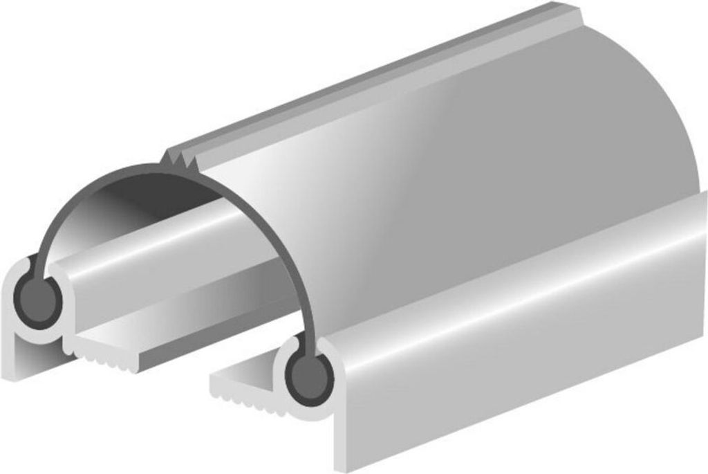 ELLEN Pendeltürprofil DNP Profilbr. 60mm,PVC sw, L.2,5mtr