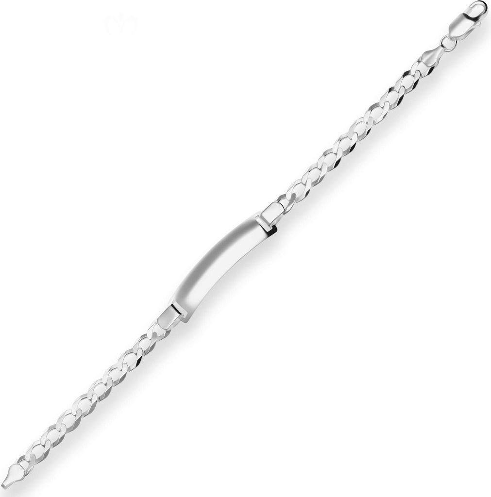 7,6mm Id-Armband Panzerkette Silberarmband Armschmuck aus 925 Silber 21cm