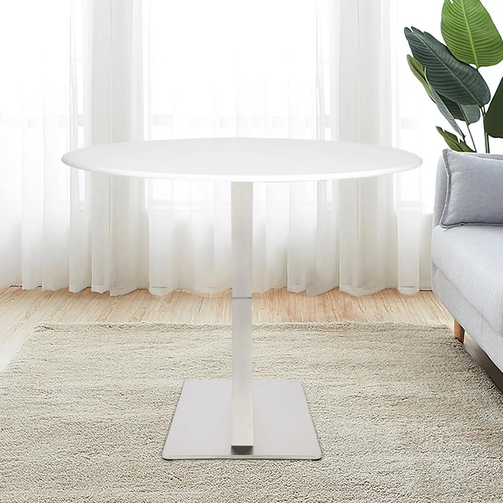 Piétement de table à manger en X inox argent - Support design industriel - 4