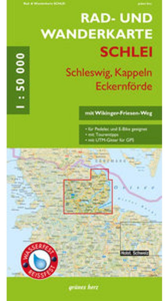 Rad- und Wanderkarte Schlei - Schleswig, Kappeln, Eckernförde