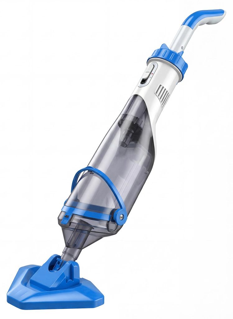 Poolreiniger, kabelloser Poolstaubsauger mit 63-150 cm verstellbarem Stiel und Bürste für kleine Pools, Whirlpools und Teiche