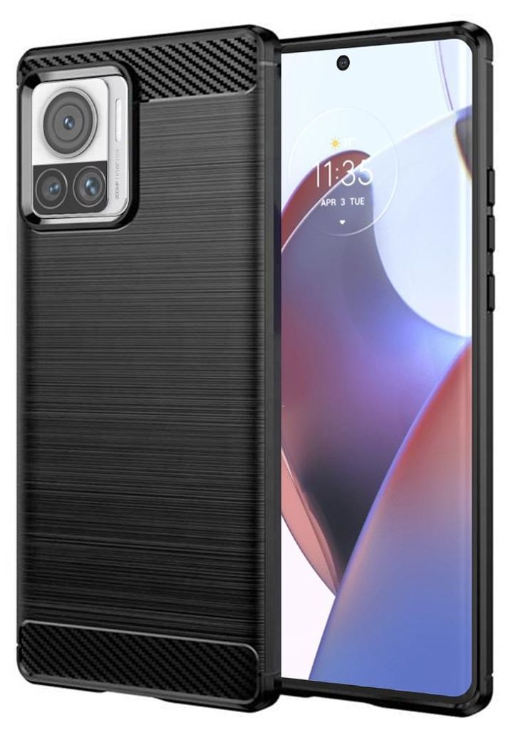 Techsuit Carbon Silicone Back Cover Hülle für Motorola Edge Produktbild 