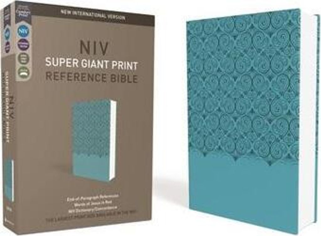 NIV, Super Giant Print Reference Bible, Imitation Leather, Blue, Red Letter Edition