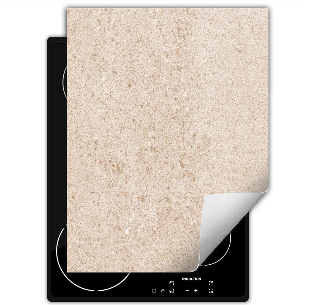 DarHaus Herdabdeckplatte Einteilig Küche Abdeckplatte für Glaskeramikfeld Abdeckung Induktionskochfeld Aufrollbare Matte 40x52 cm, beige