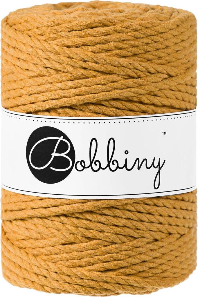 Bobbiny 3PLY Macramé Rope 5 mm 100 m Mustard Schnur