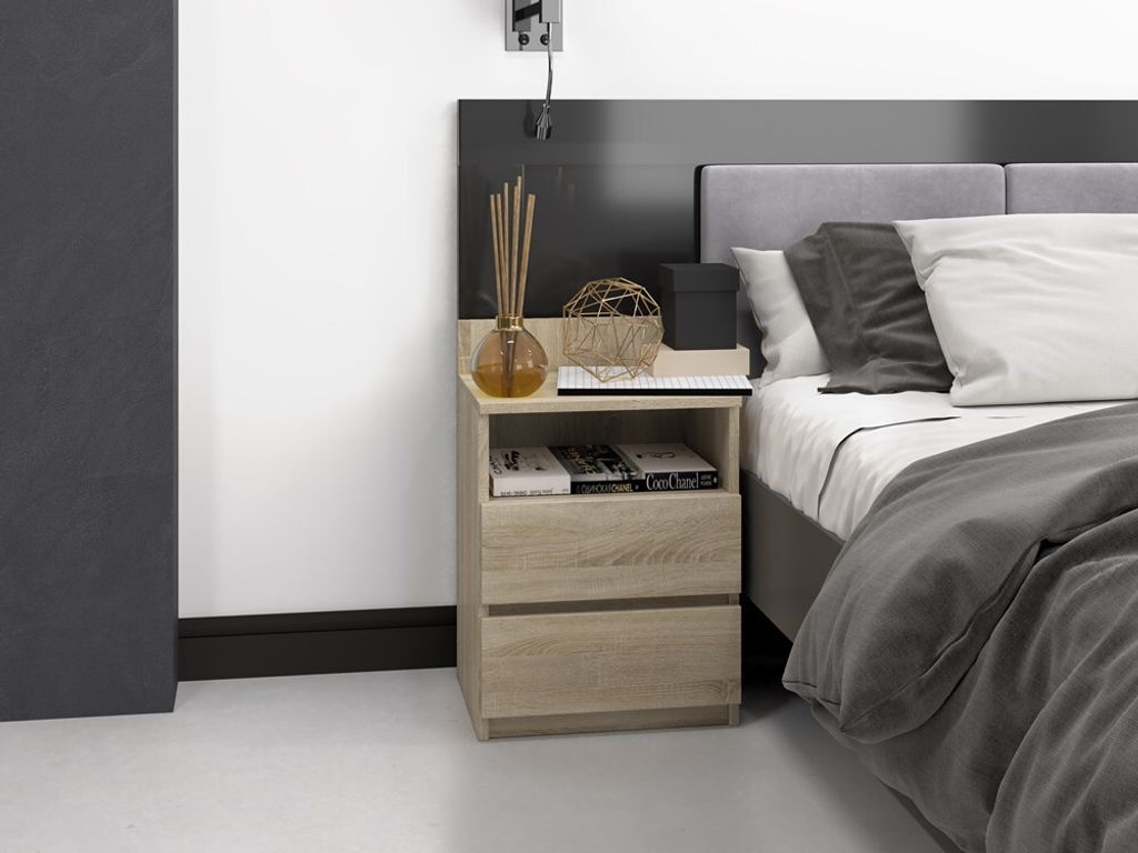 VBChome Comodino 40 x 32 x 59 cm Rovere Sonoma Comodino con Immagine del prodotto 