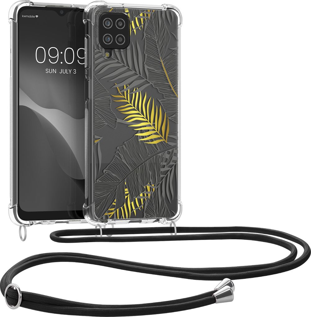 Kwhmobile Hülle Mit Handykette Für OnePlus Nord – Silikon-Case Mit Dschungel-Motiv, Gold-grau Transparent