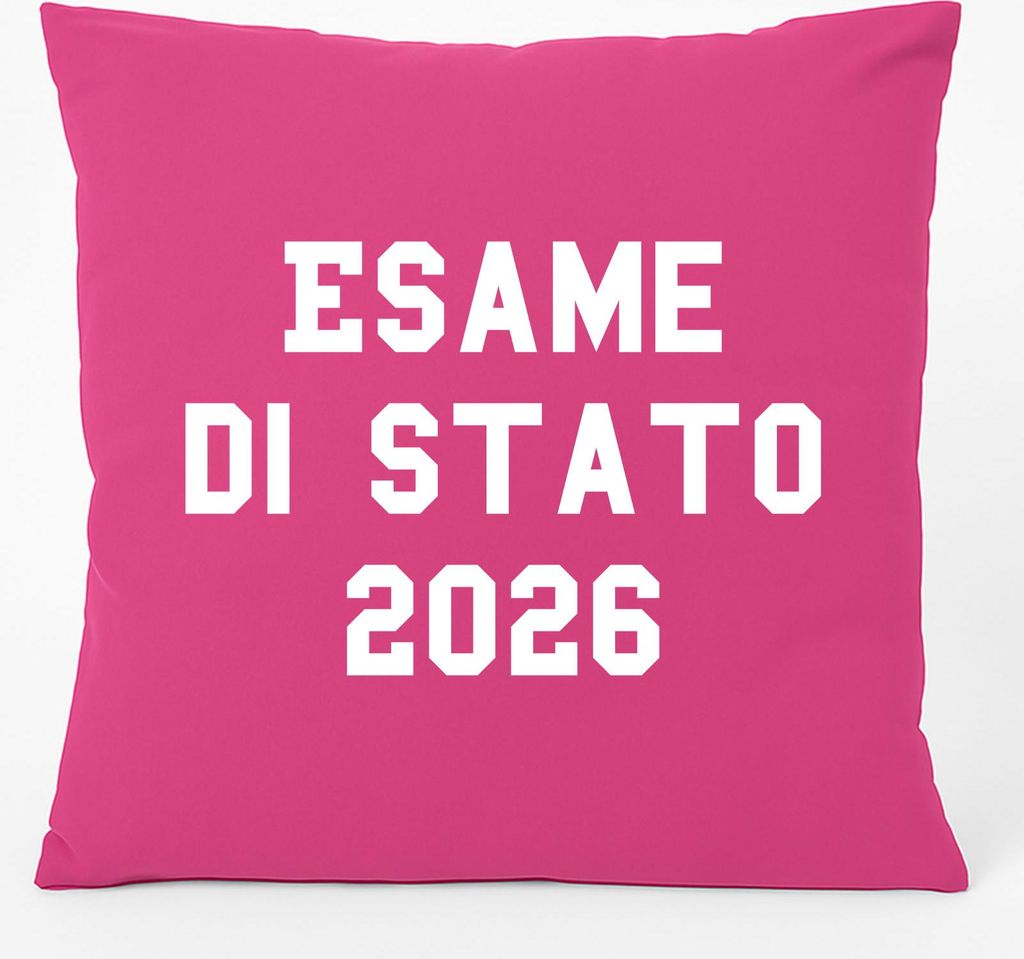 Huuraa Kissen Esame di Stato 2026 Abschluss Italien 40x40cm mit Füllung Fuchsia Baumwolle Dekokissen Geschenkidee