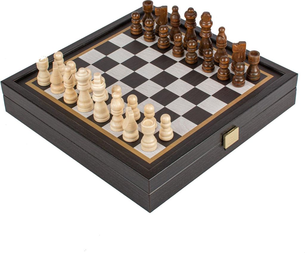 Strategie-Spielset mit klappbarem Brett für Schach & Backgammon